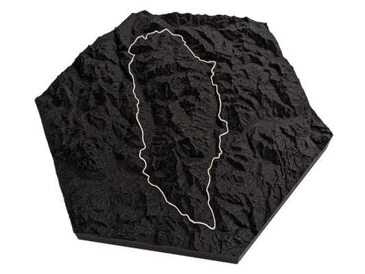 Tour du Mont Blanc (TMB) 3D Topographic Trail Map Wall Art