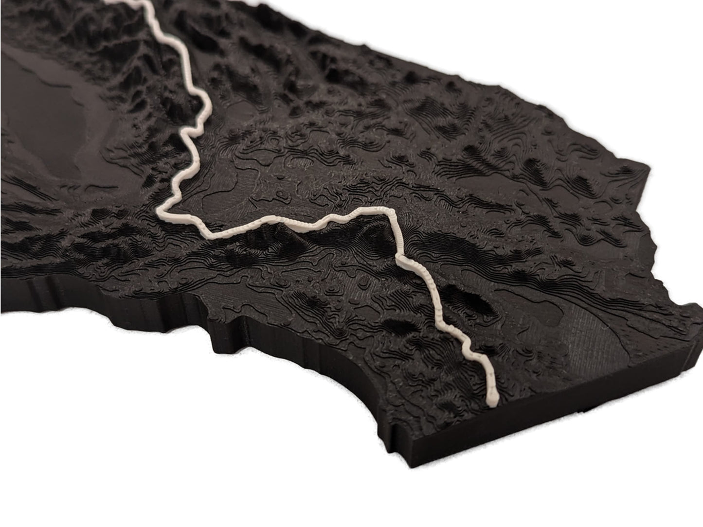 Pacific Crest Trail (PCT) 3D Topographic Map Wall Art