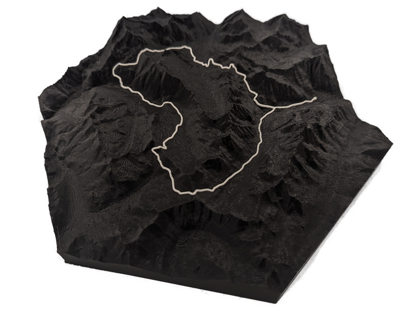 Four Pass Loop 3D Topographic Trail Map Wall Art