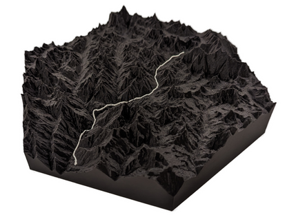 Custom 3D Topographic Trail Map Wall Art