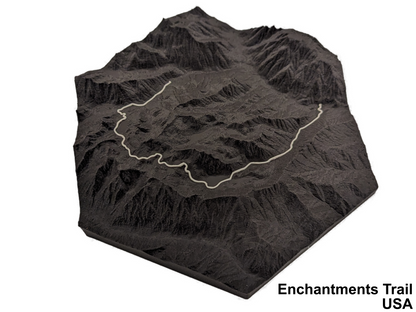 Custom 3D Topographic Trail Map Wall Art