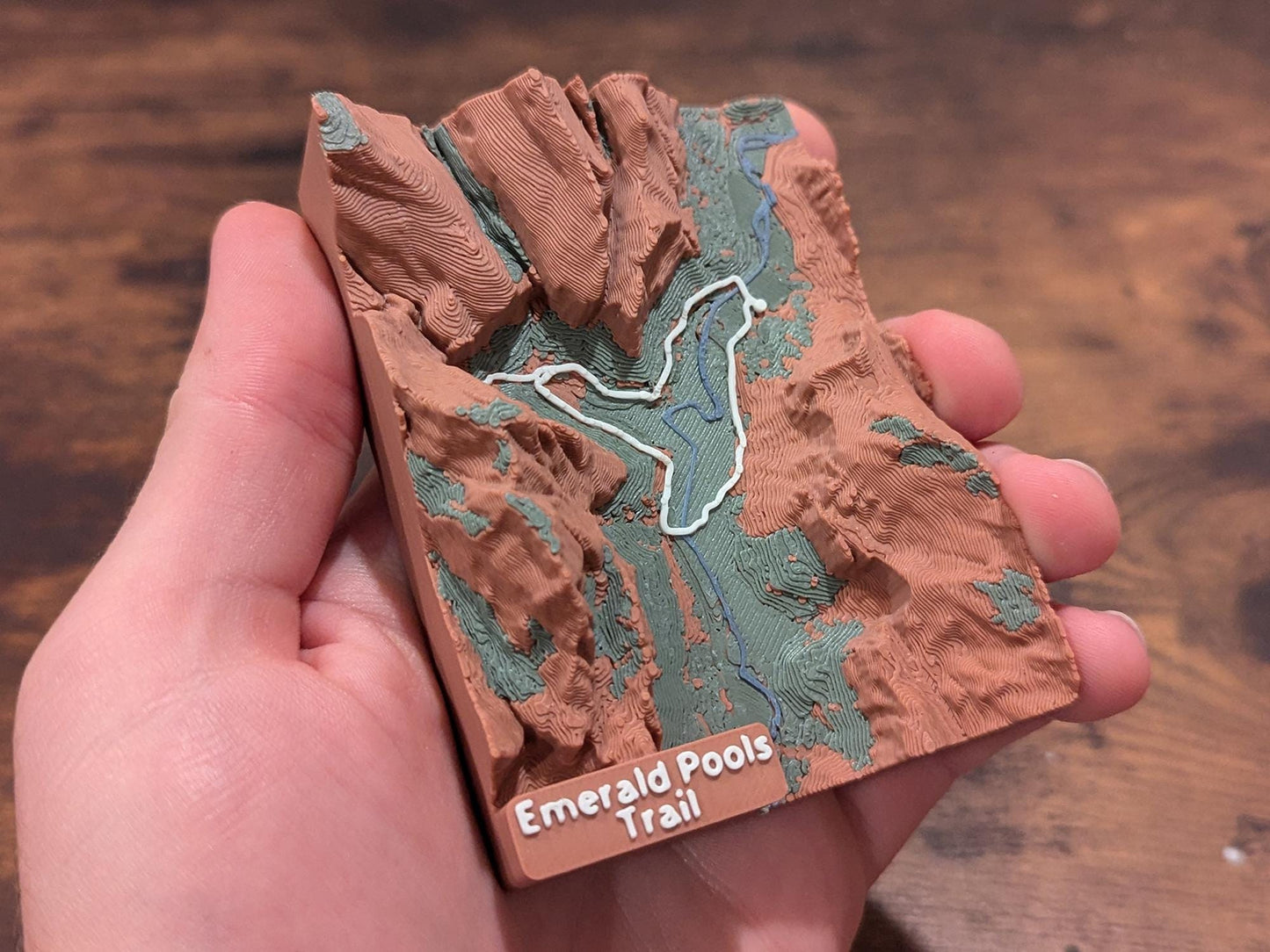 Emerald Pools Zion 3D Trail Map Magnet