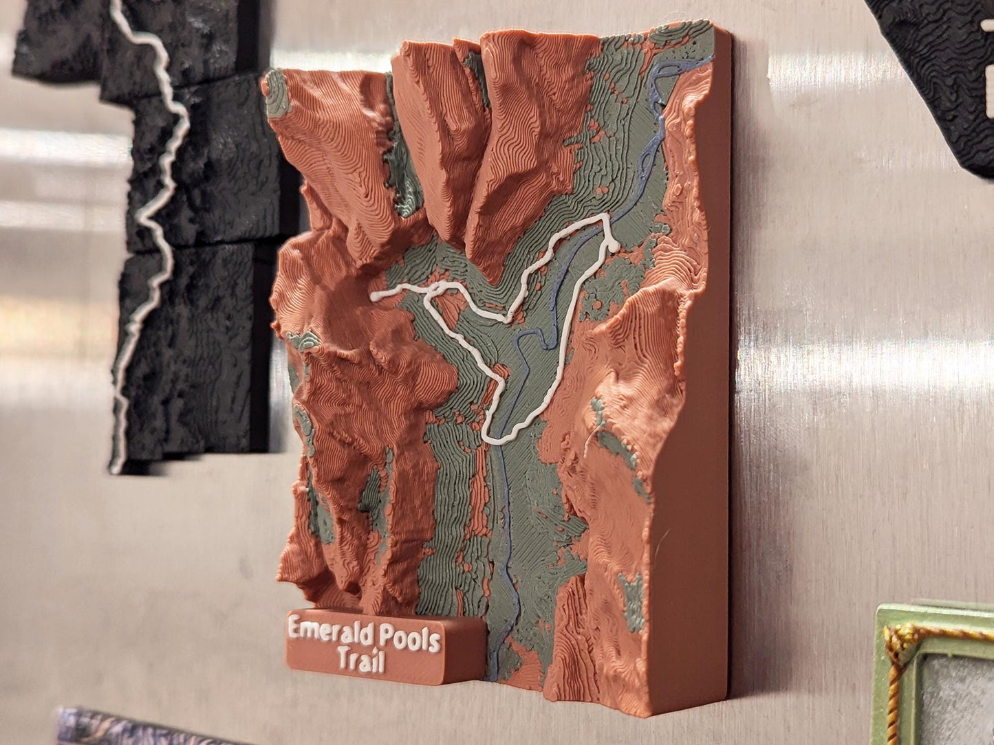 Emerald Pools Zion 3D Trail Map Magnet