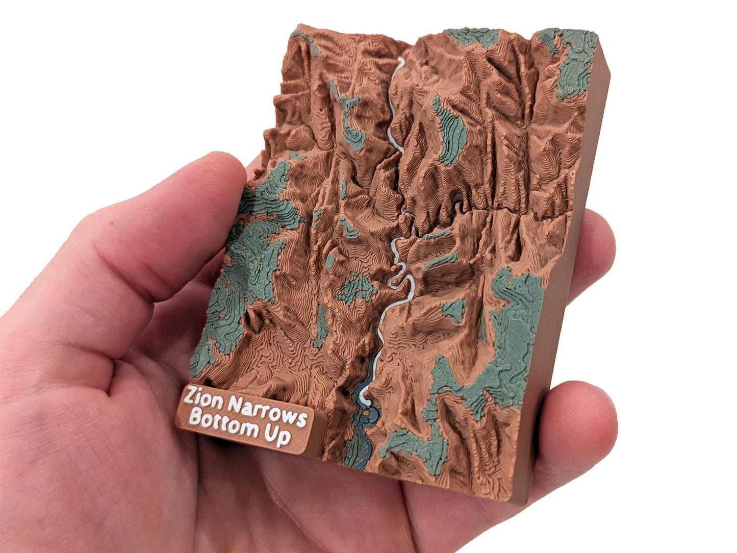 Zion Narrows Bottom Up 3D Topographic Trail Map Magnet