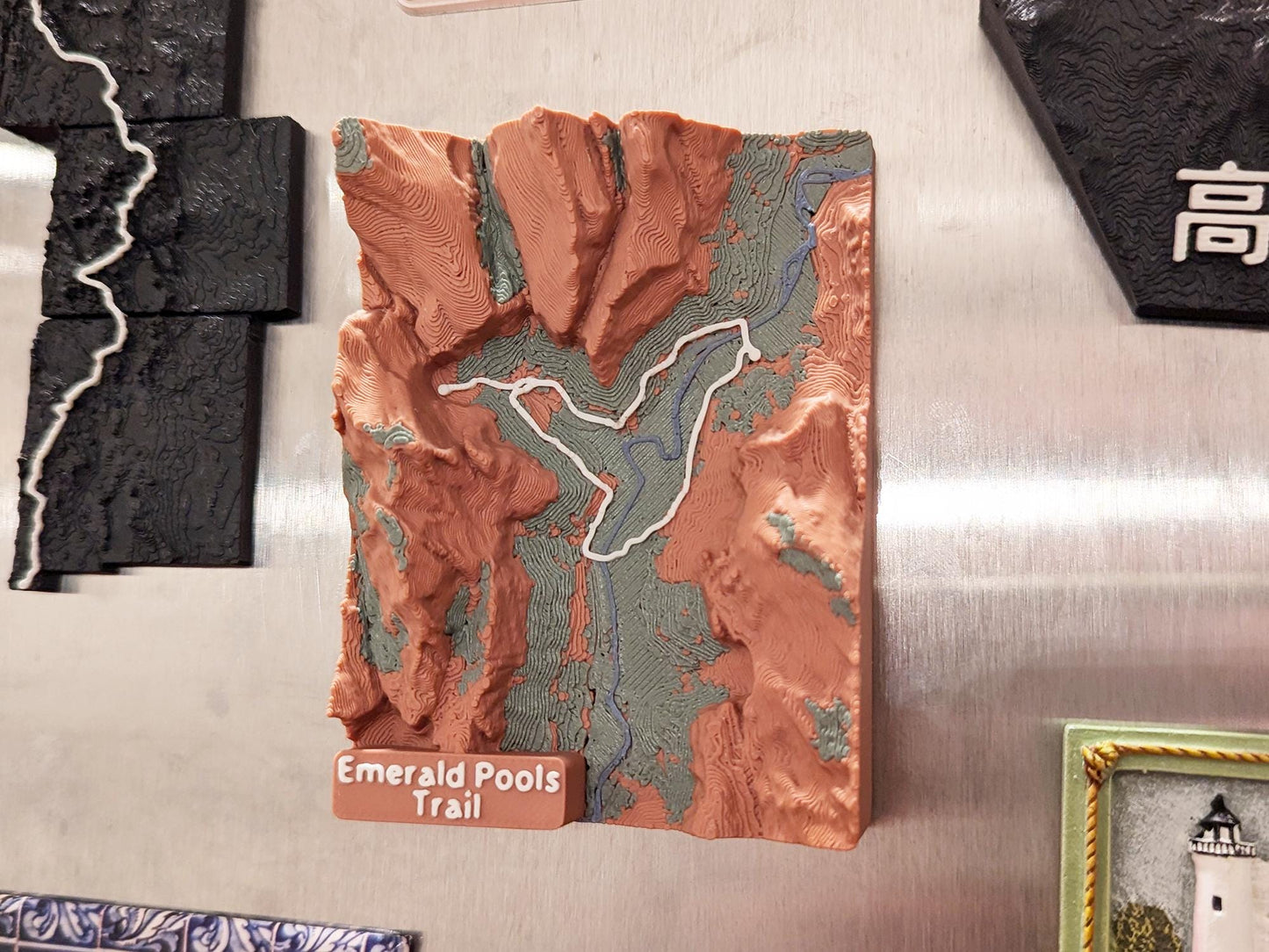 Emerald Pools Zion 3D Trail Map Magnet