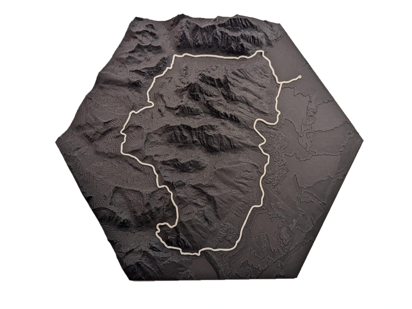 Grand Teton Loop Topographic Trail Map Wall Art