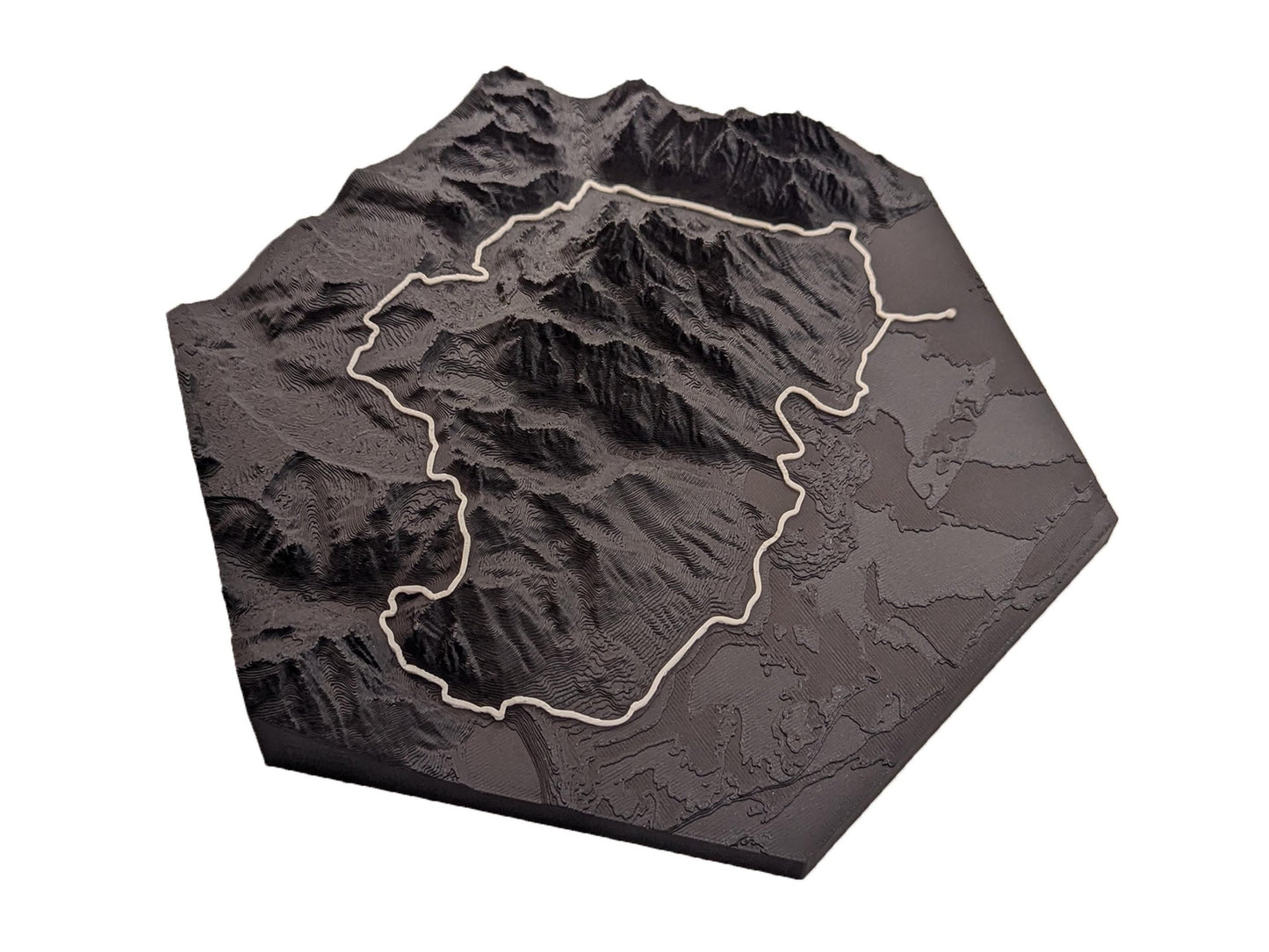 Grand Teton Loop Topographic Trail Map Wall Art