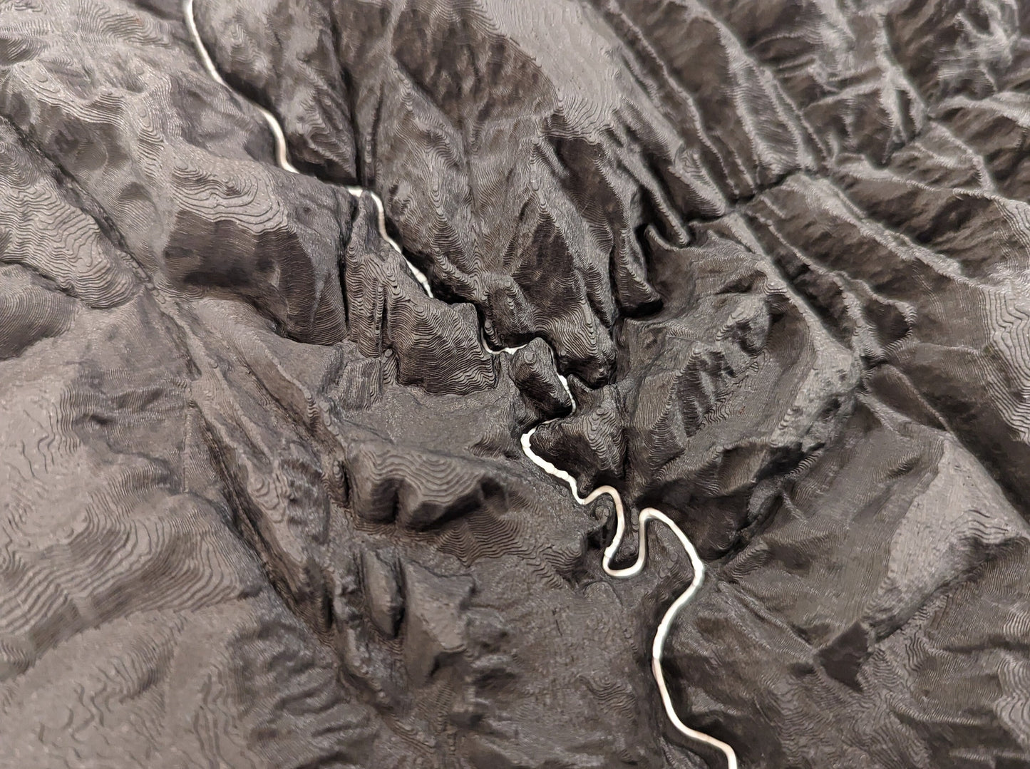 Zion Narrows Bottom Up 3D Topographic Trail Map Wall Art