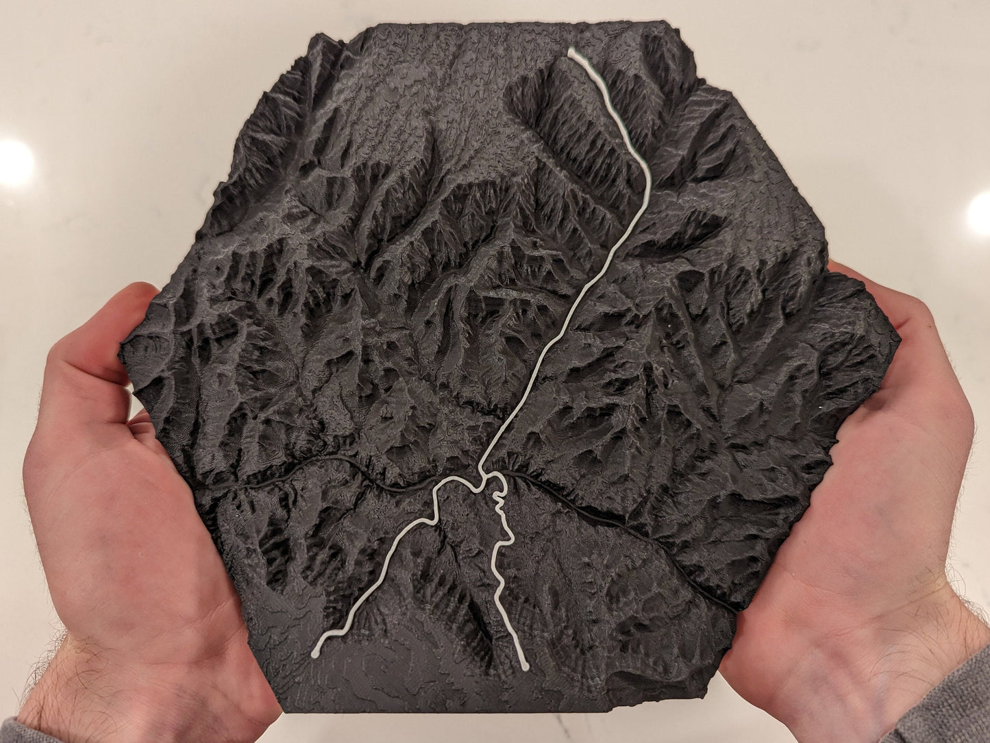 Grand Canyon Rim-to-Rim 3D Topographic Trail Map Wall Art