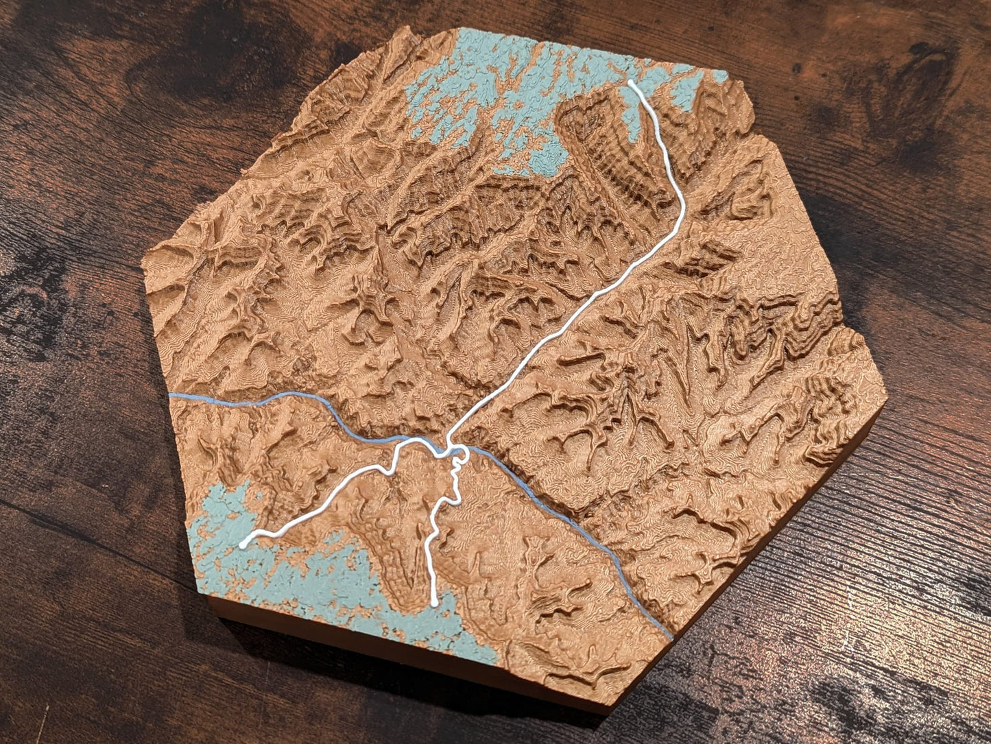 Grand Canyon Rim-to-Rim 3D Topographic Trail Map Wall Art