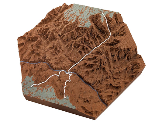 Grand Canyon Rim-to-Rim 3D Topographic Trail Map Wall Art