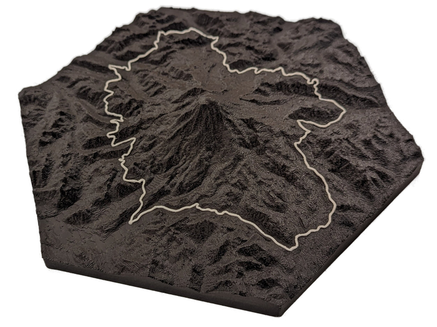 Wonderland Trail Mt Rainier National Park 3D Topographic Trail Map Wall Art