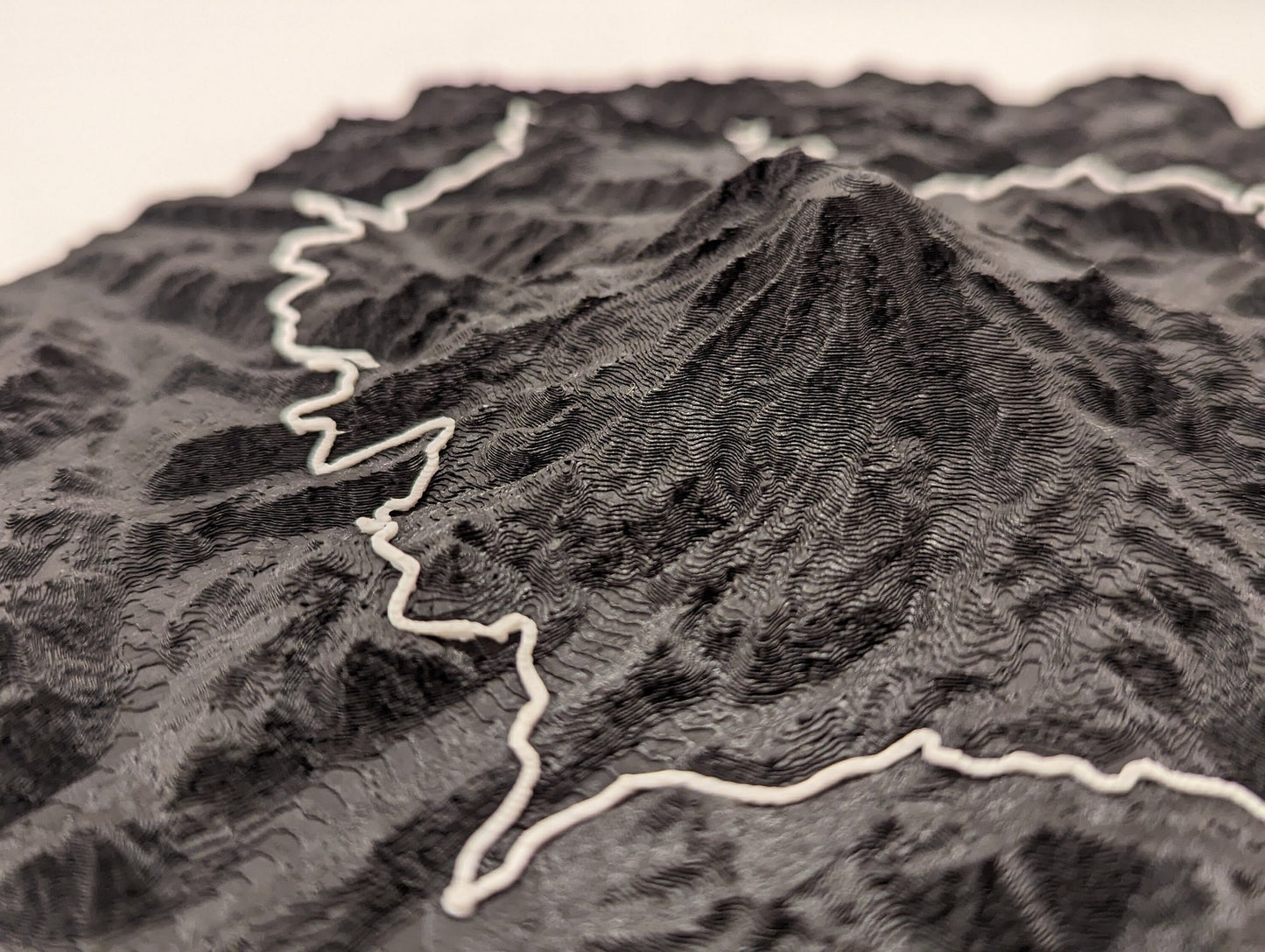 Wonderland Trail Mt Rainier National Park 3D Topographic Trail Map Wall Art