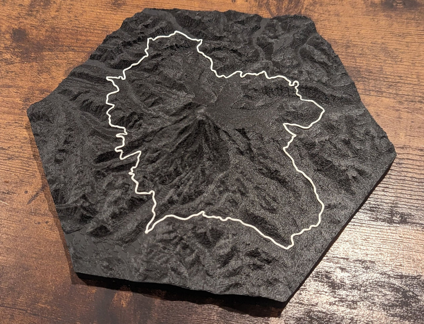 Wonderland Trail Mt Rainier National Park 3D Topographic Trail Map Wall Art