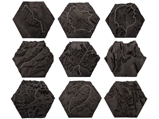 Custom 3D Topographic Trail Map Wall Art