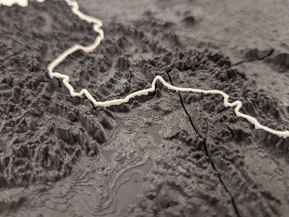 Continental Divide Trail (CDT) 3D Topographic Map Wall Art