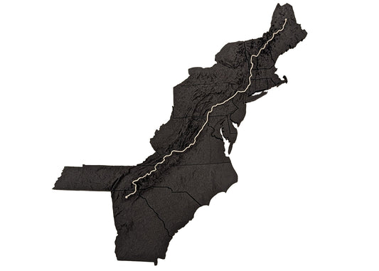 Appalachian Trail (AT) 3D Topographic Map Wall Art