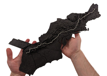 Appalachian Trail (AT) 3D Topographic Map Wall Art