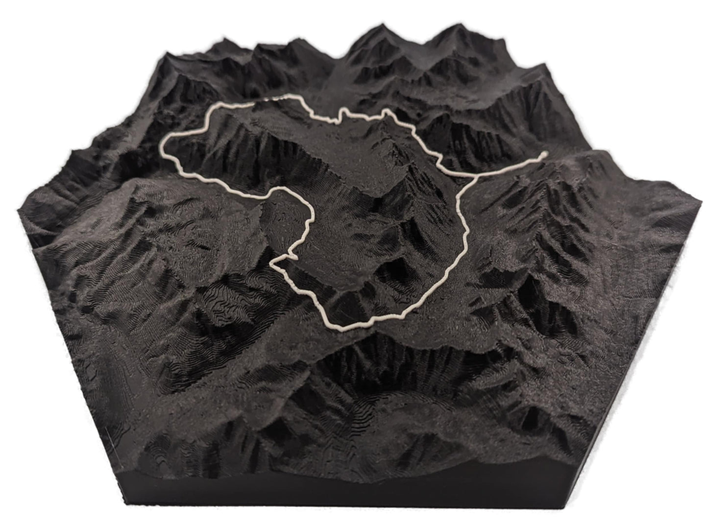 Four Pass Loop 3D Topographic Trail Map Wall Art