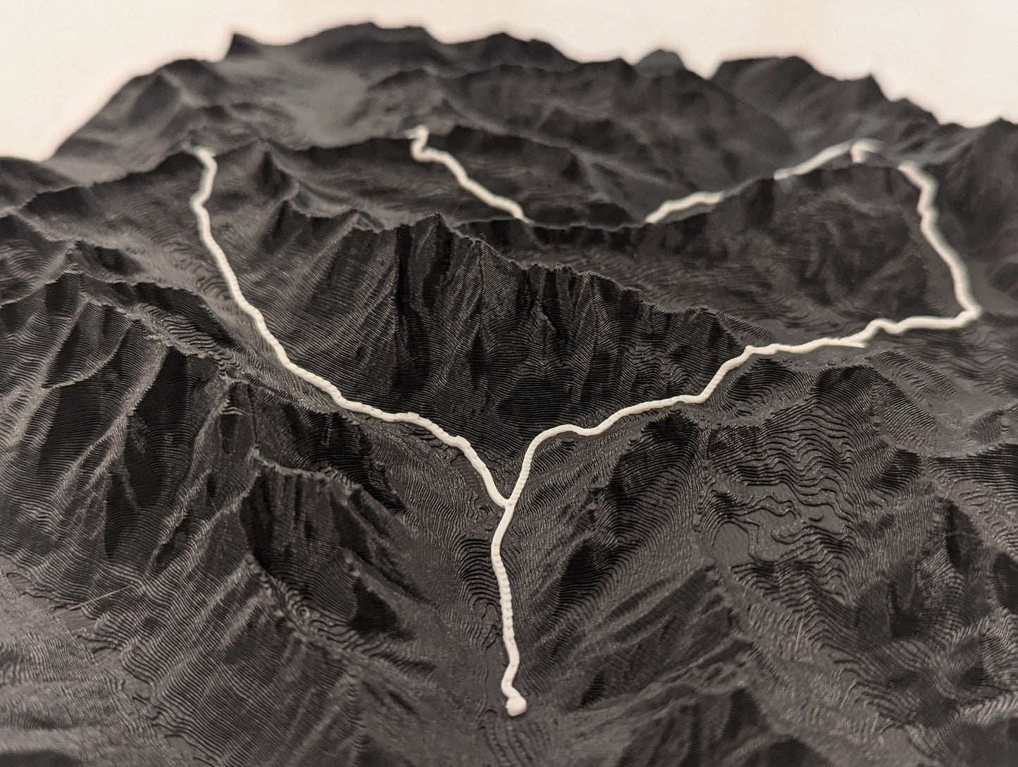 Four Pass Loop 3D Topographic Trail Map Wall Art