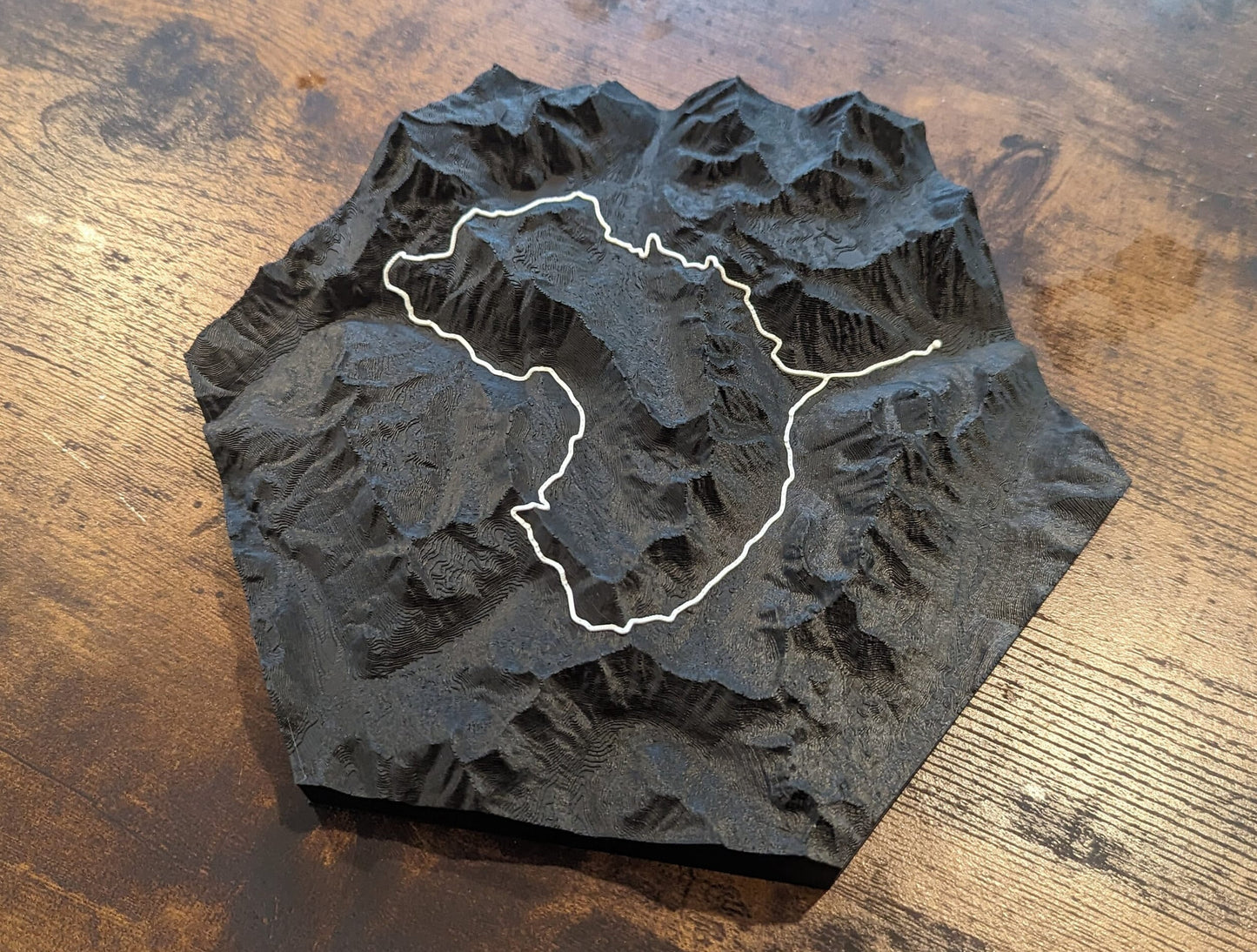 Four Pass Loop 3D Topographic Trail Map Wall Art