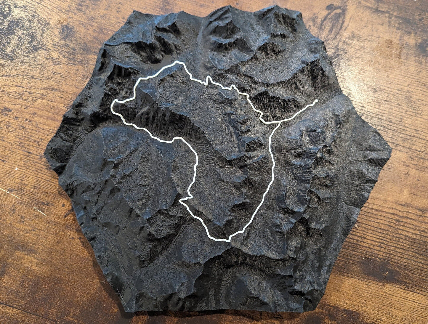 Four Pass Loop 3D Topographic Trail Map Wall Art